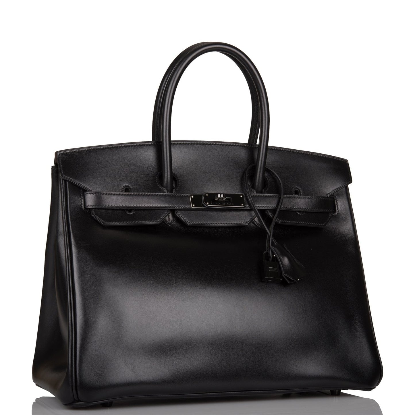 Pre-owned Hermes Birkin 35cm  SO Black Box Black Hardware