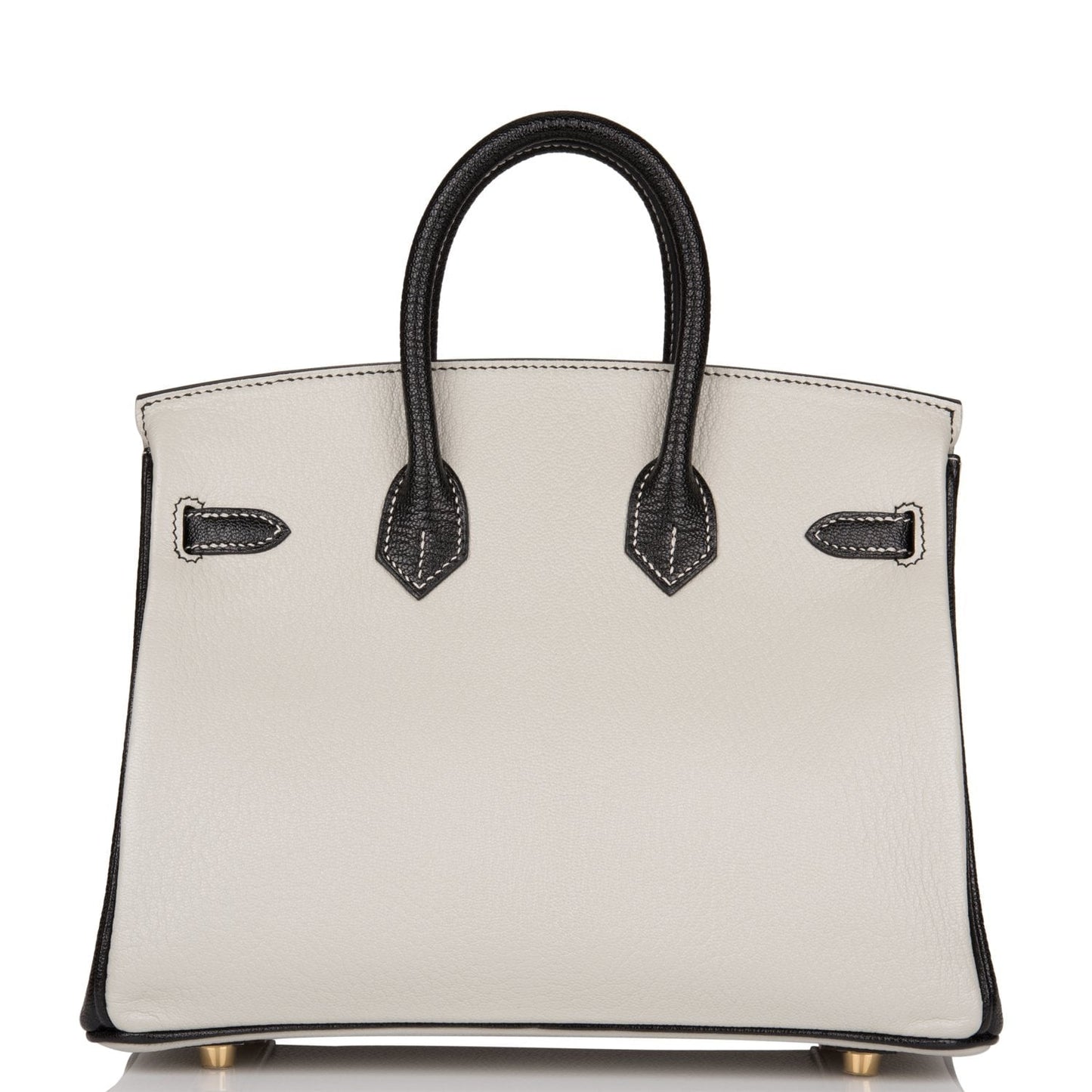 Hermes Special Order (HSS) Birkin 25 Gris Perle and Black Chèvre Brushed Gold Hardware