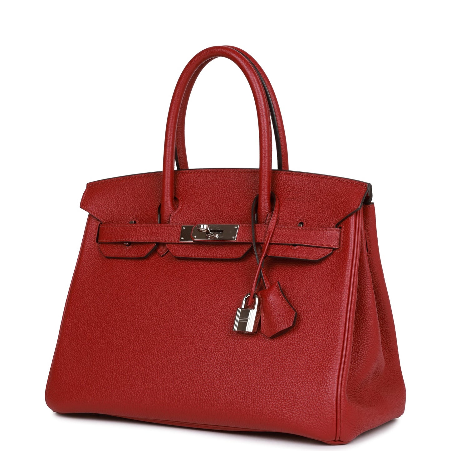 Pre-owned Hermes Birkin 30 Rouge Imperial Togo Palladium Hardware