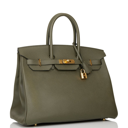 Hermes Birkin 35 Vert de Gris Epsom Gold Hardware