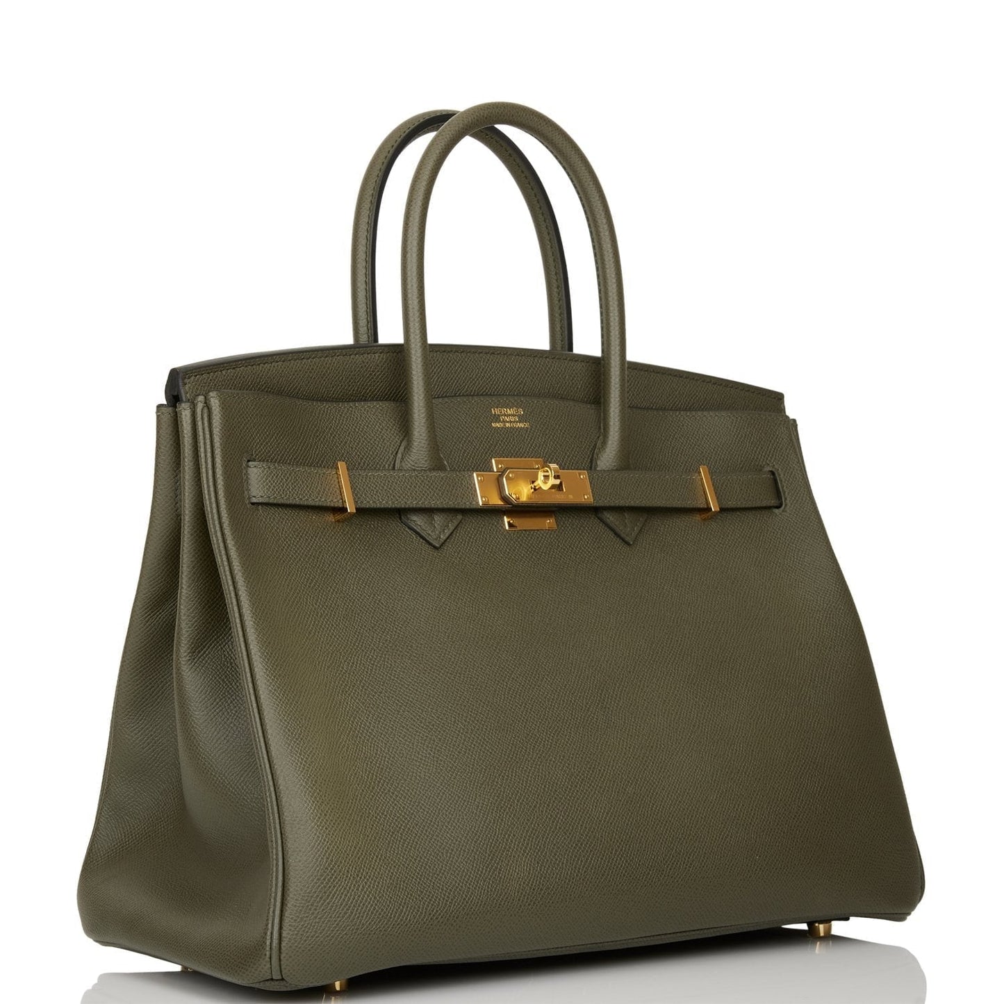 Pre-owned Hermes Birkin 35 Vert de Gris Epsom Gold Hardware