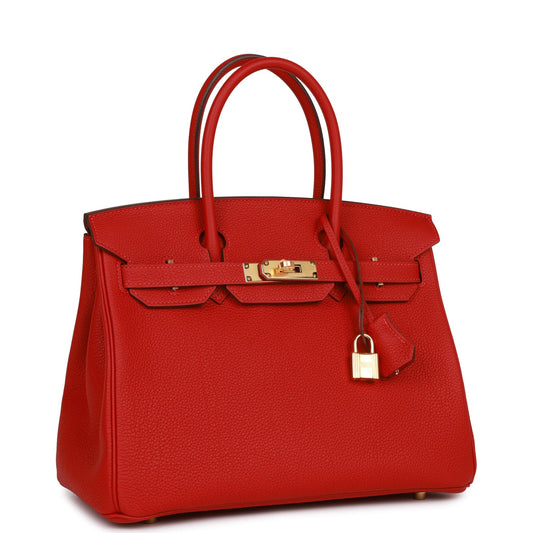 Hermes Special Order (HSS) Birkin 30 Rouge Casaque Togo Gold Hardware