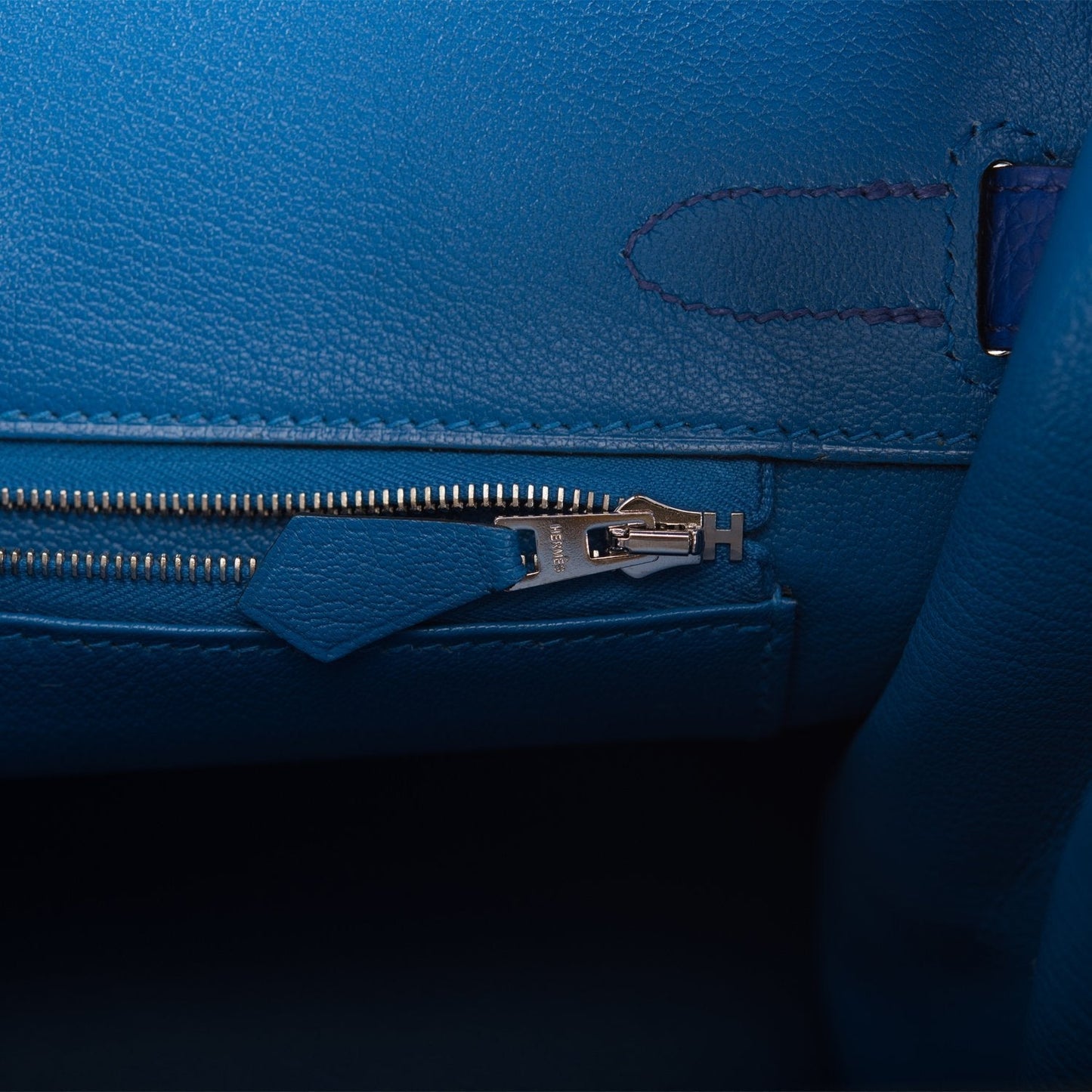 Hermes Special Order (HSS) Birkin 30 Bleu Electric Verso Clemence Palladium Hardware