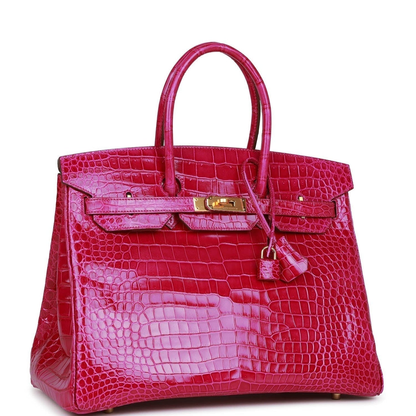 Hermes Birkin 35 Rose Scheherazade Shiny Niloticus Crocodile Gold Hardware