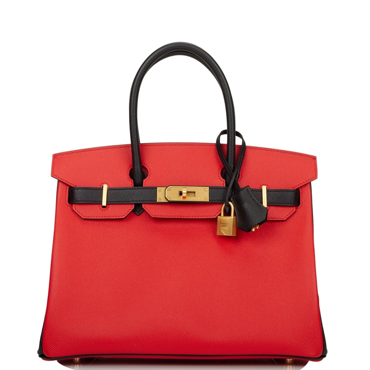 Hermes Special Order (HSS) Birkin 30 Rouge Casaque and Black Epsom Gold Hardware