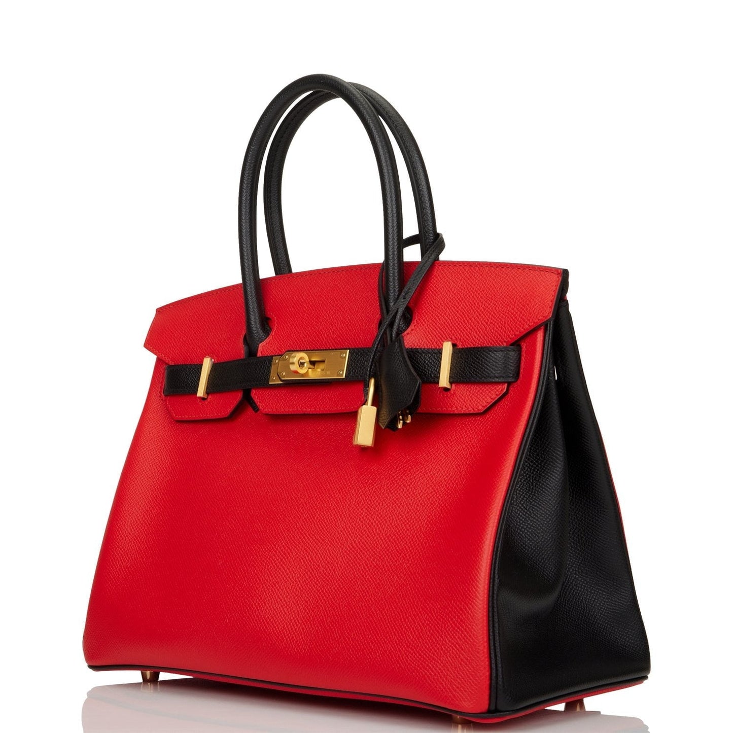 Hermes Special Order (HSS) Birkin 30 Rouge Casaque and Black Epsom Gold Hardware