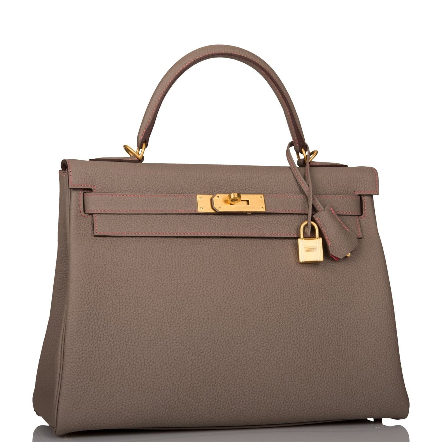 Hermes Special Order (HSS) Kelly Retourne 32 Gris Asphalte Verso Togo Brushed Gold Hardware