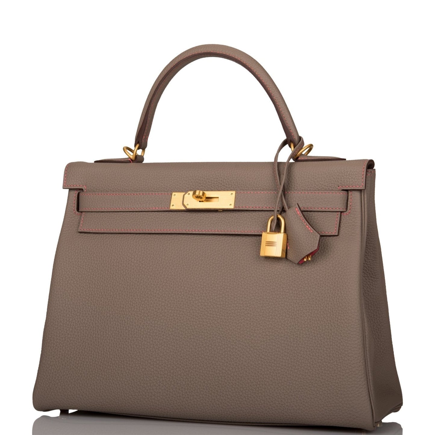 Hermes Special Order (HSS) Kelly Retourne 32 Gris Asphalte Verso Togo Brushed Gold Hardware