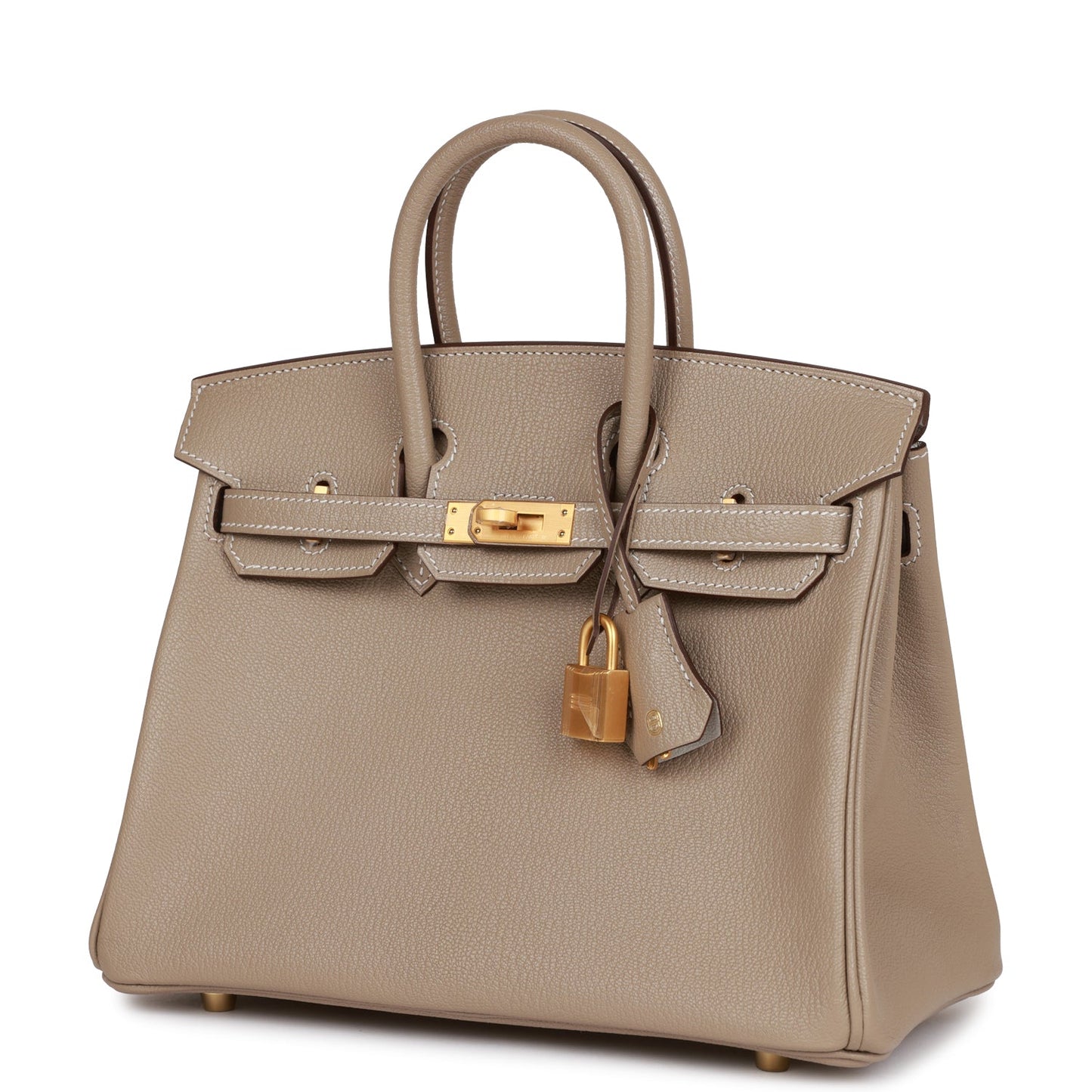 Hermes Special Order (HSS) Birkin 25 Gris Tourterelle Verso Chevre Brushed Gold Hardware