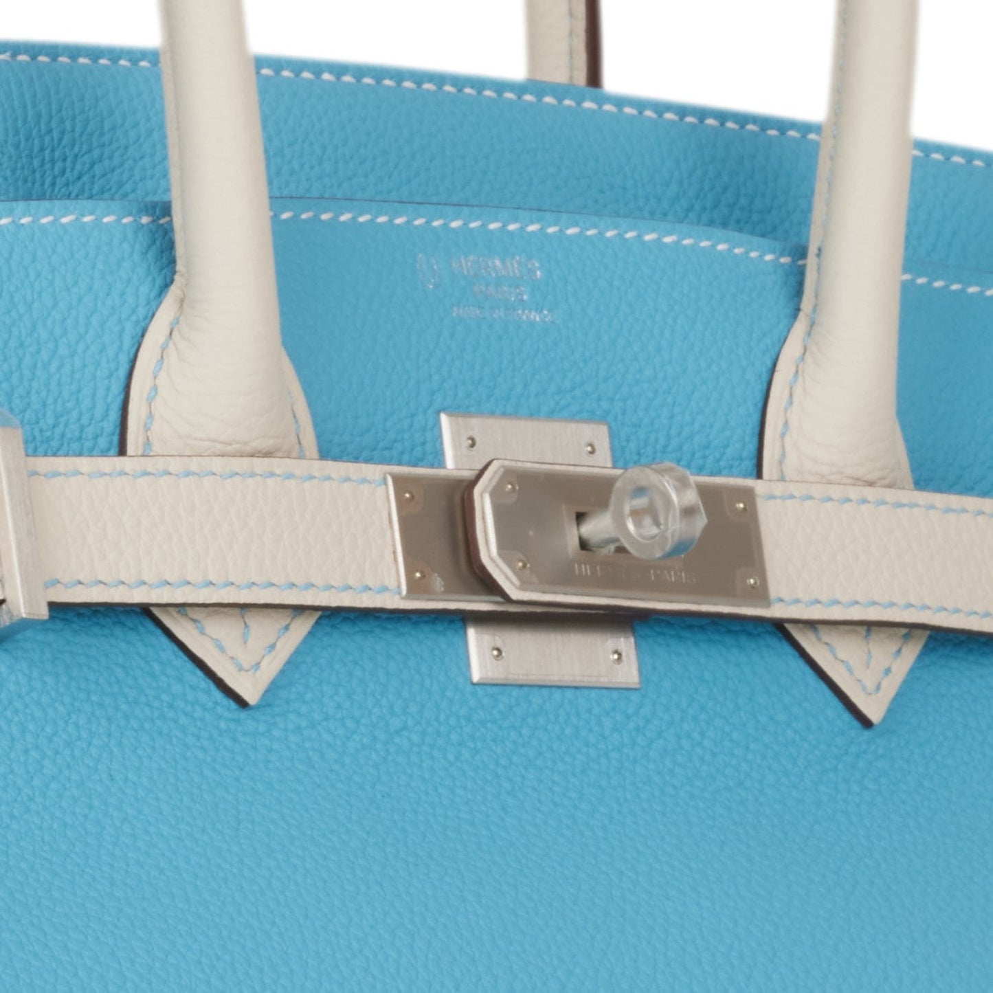 Hermes Special Order (HSS) Birkin 30 Bleu Atoll and Craie Togo Palladium Hardware