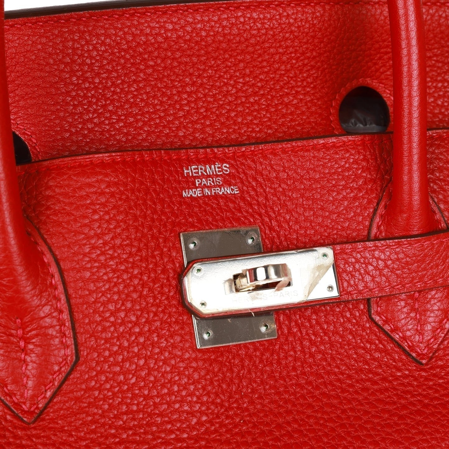 Hermes Birkin 40 Rouge Casaque Togo Palladium Hardware