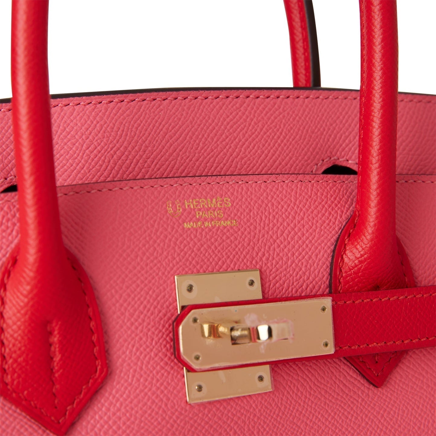 Hermes Special Order (HSS) Birkin 30 Rose Azalee and Rouge de Coeur Epsom Permabrass Hardware