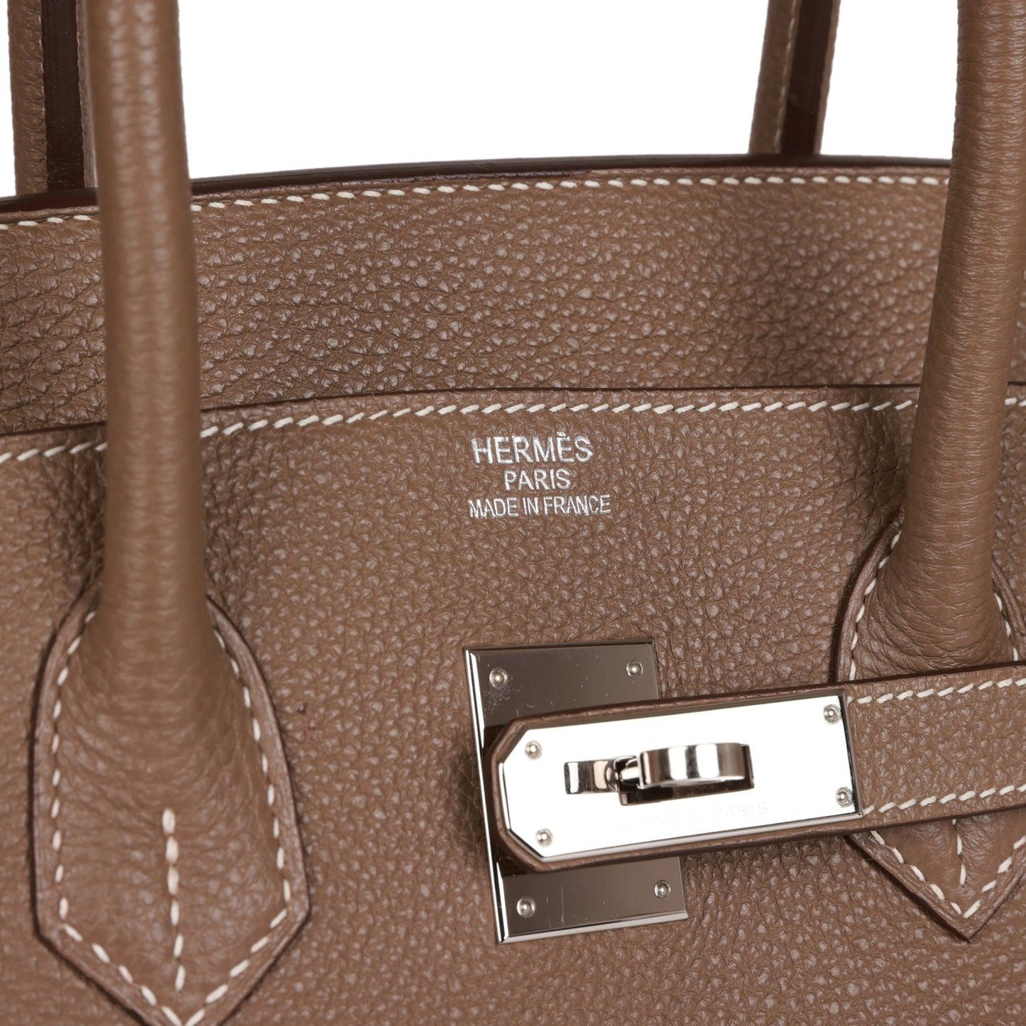 Pre-owned Hermes Birkin 35 Etoupe Togo Palladium Hardware