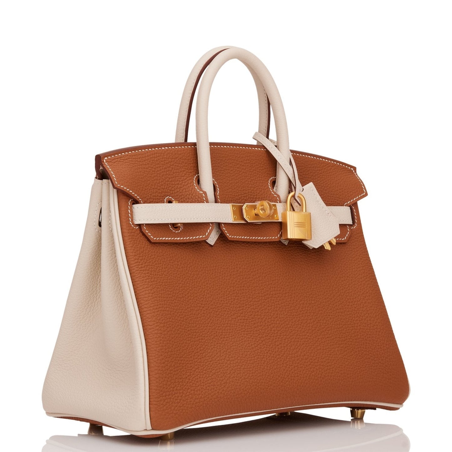 Hermes Special Order (HSS) Birkin 25 Gold and Craie Togo Brushed Gold Hardware