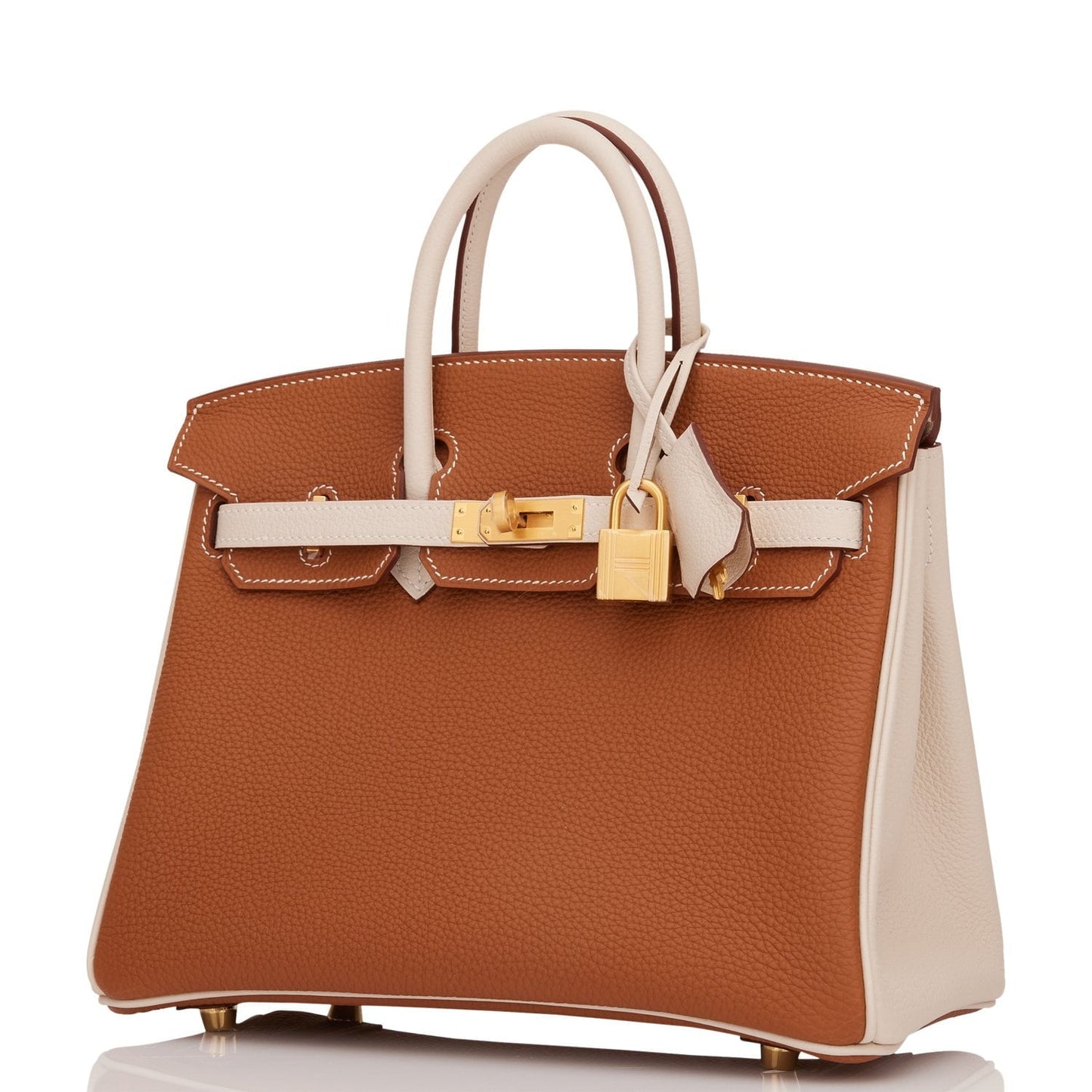 Hermes Special Order (HSS) Birkin 25 Gold and Craie Togo Brushed Gold Hardware