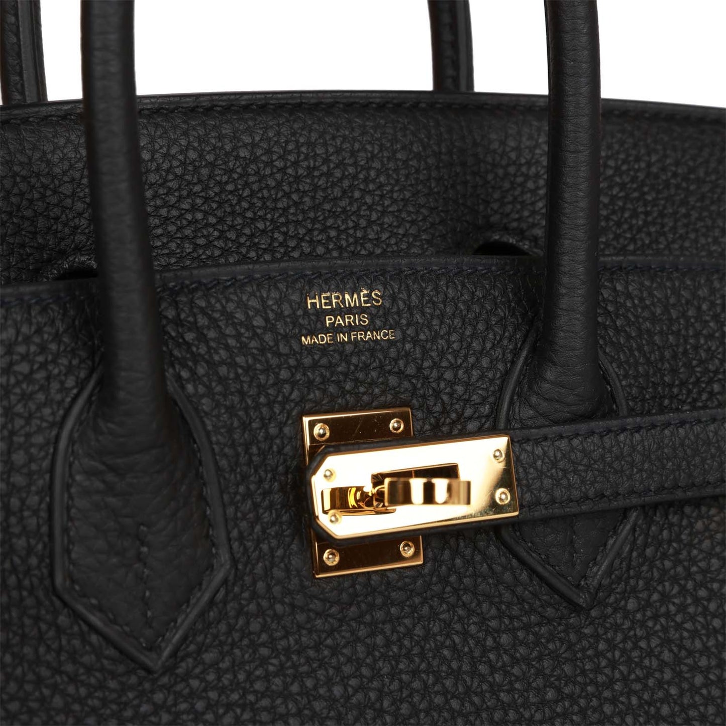 Pre-owned Hermes Birkin 25 Black Togo Gold Hardware