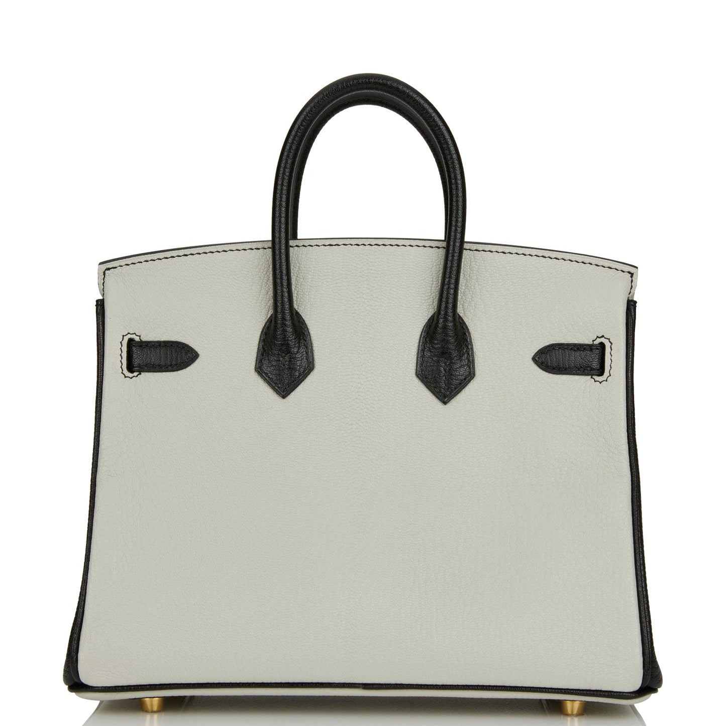 Hermes Special Order (HSS) Birkin 25 Gris Perle and Black Chèvre Gold Hardware