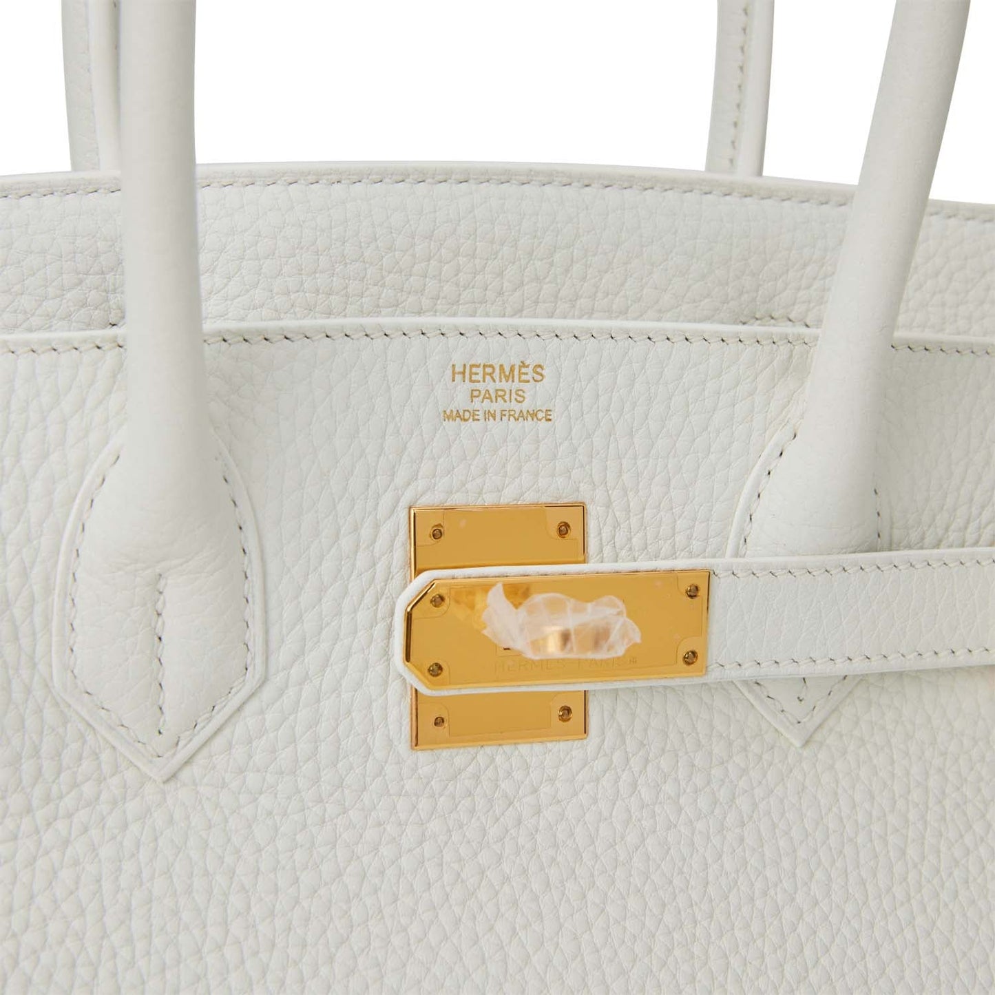 Pre-owned Hermes Birkin 30 White Clemence Gold Hardware