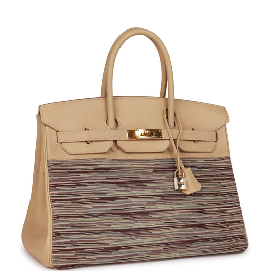 Hermes Birkin 35 Vibrato Parchemin Box Gold Hardware