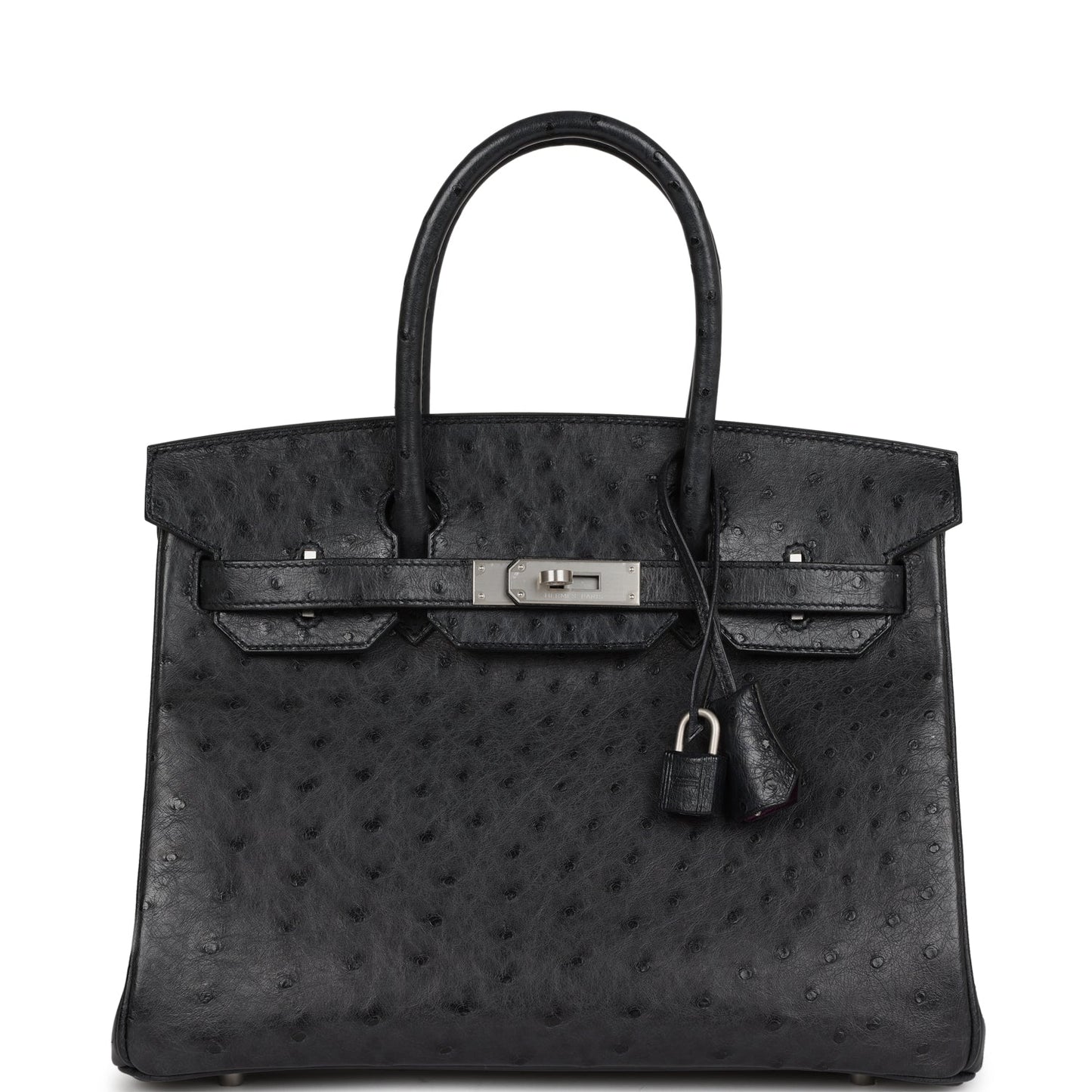 Hermes Special Order (HSS) Birkin 30 Black Verso Ostrich Brushed Palladium Hardware