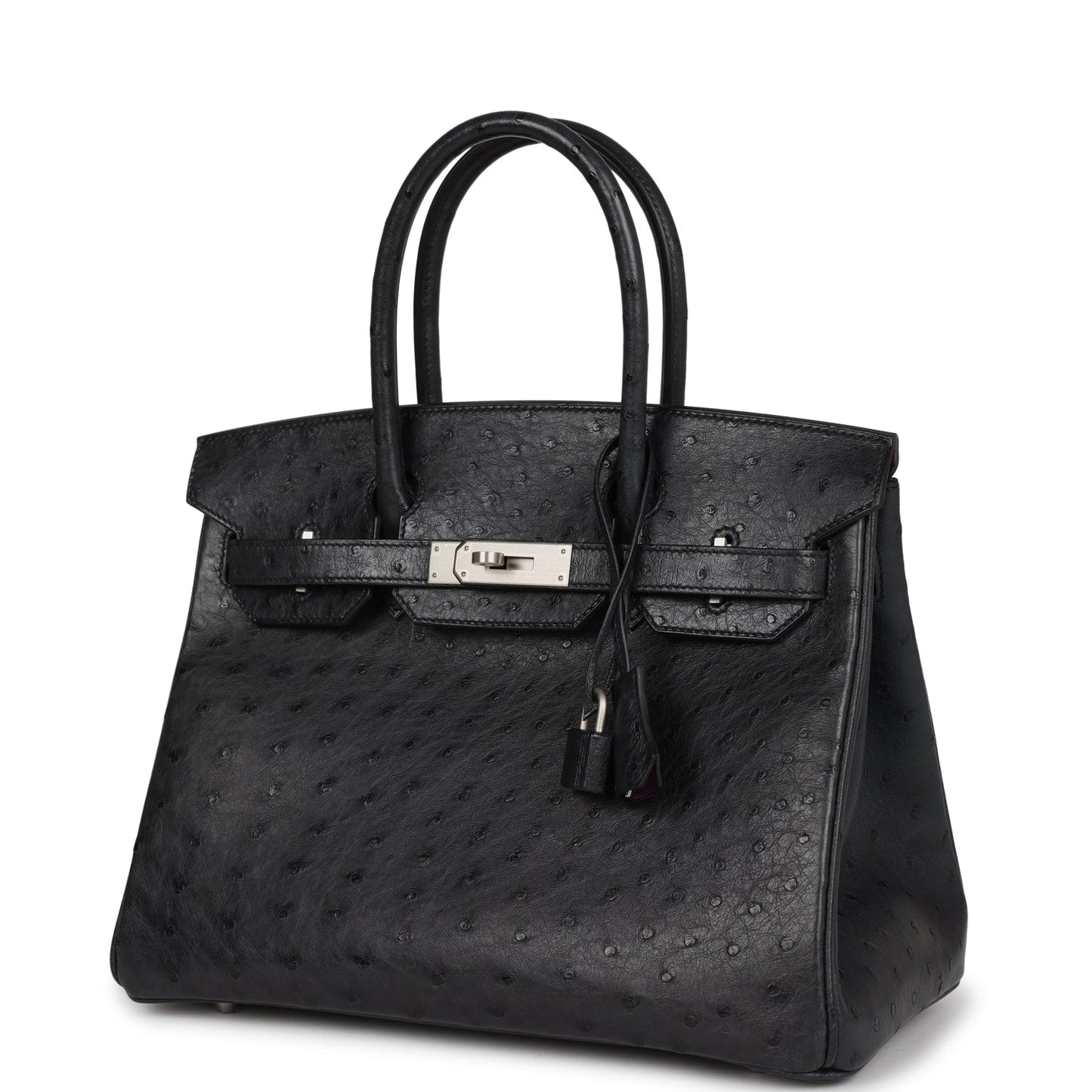 Hermes Special Order (HSS) Birkin 30 Black Verso Ostrich Brushed Palladium Hardware