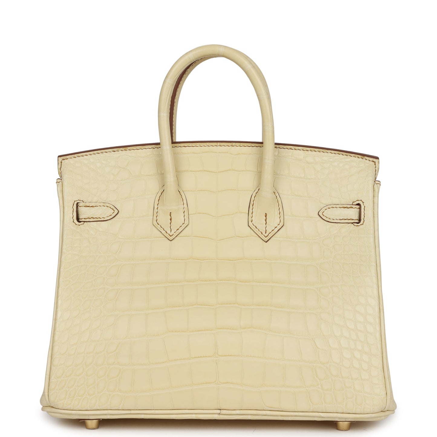 Hermes Special Order (HSS) Birkin 25 Vanille Matte Alligator Brushed Gold Hardware