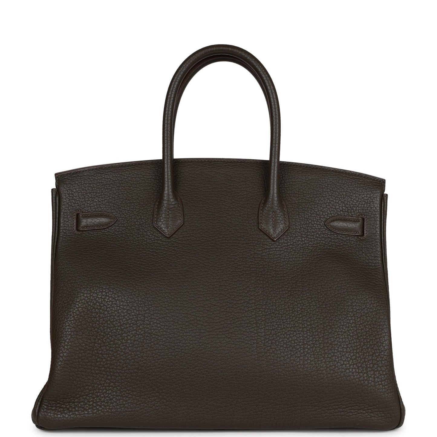 Pre-owned Hermes Birkin Club 35 Vert Bronze, Blue Thalassa, Fauve Barenia Fjord & Ottomane Palladium Hardware