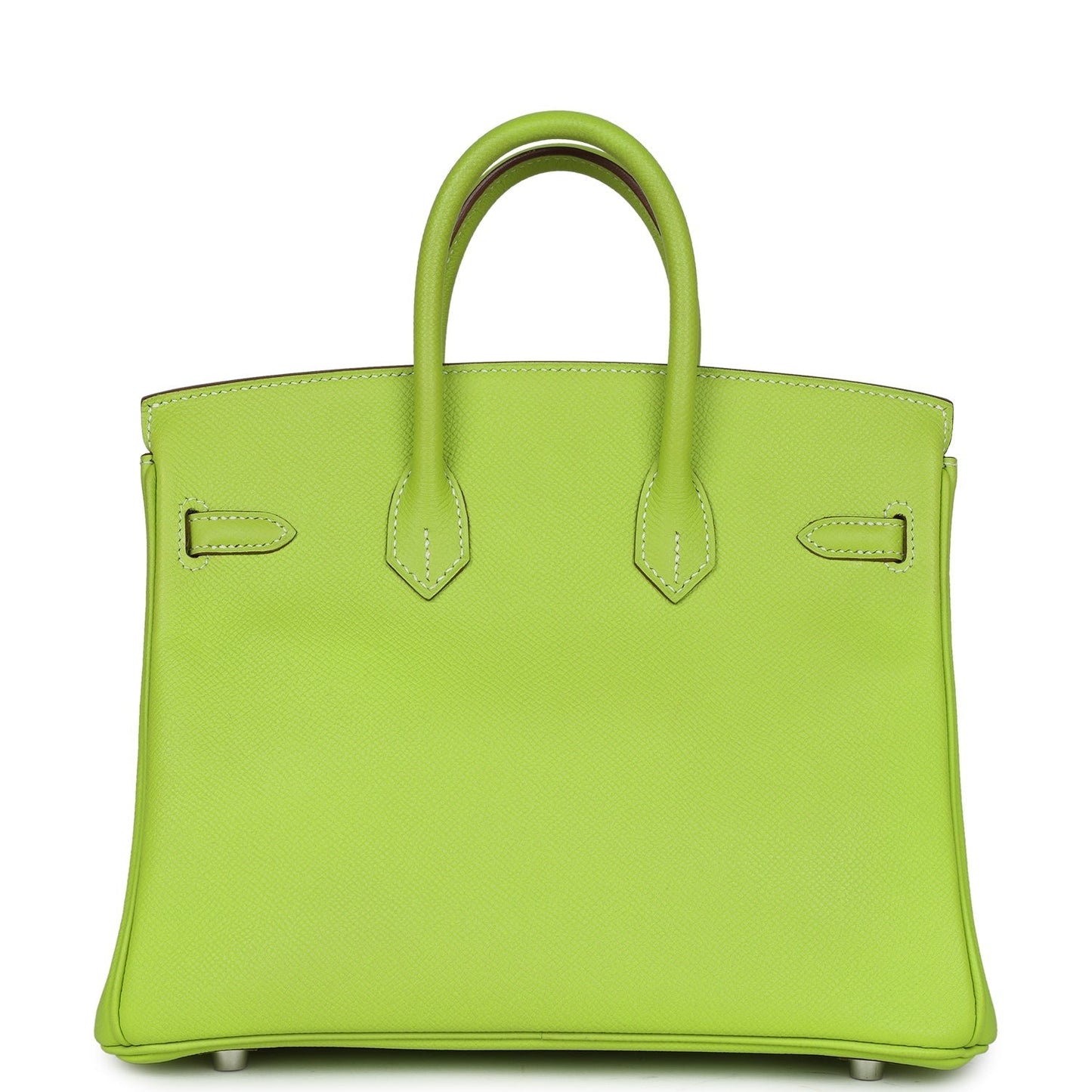 Pre-owned Hermes Birkin 25 Kiwi Candy Epsom Palladium Hardware