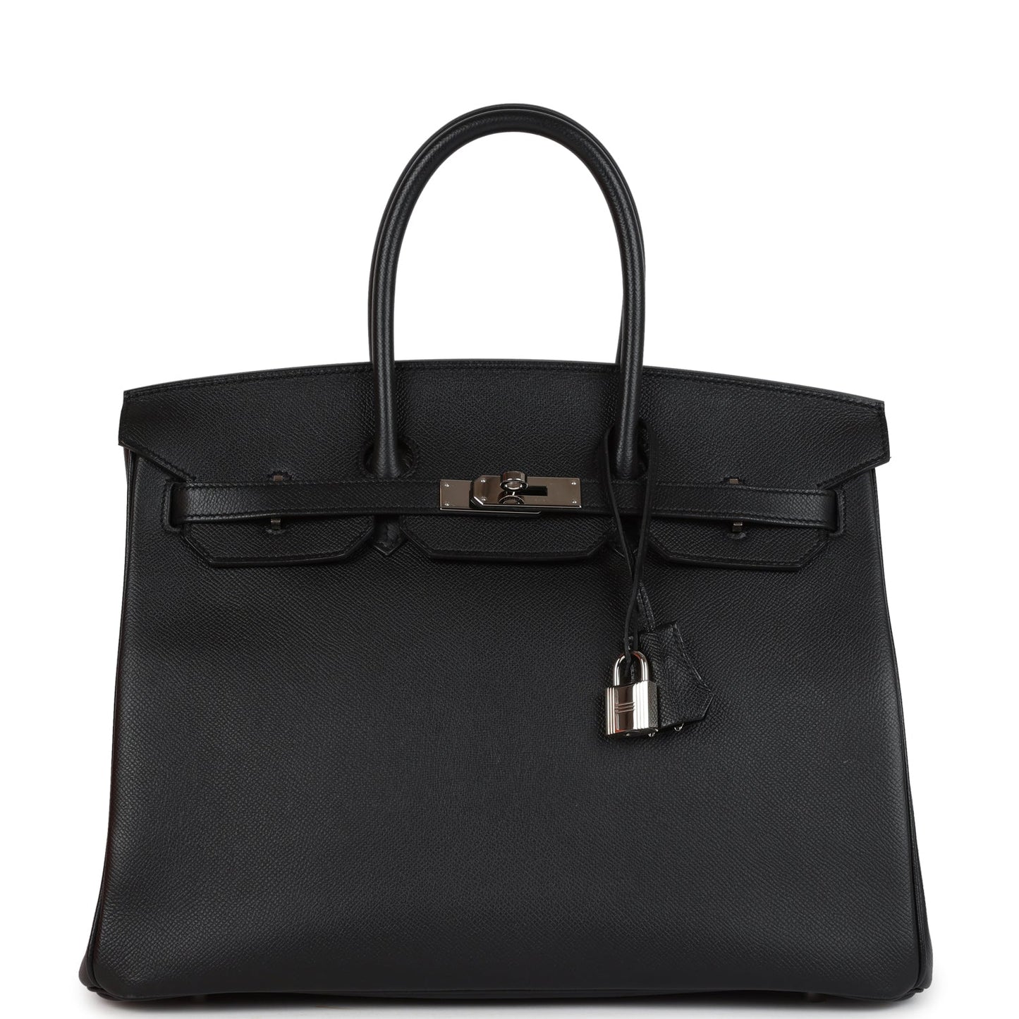 Pre-owned Hermes Birkin 35 Black Epsom Palladium Hardware