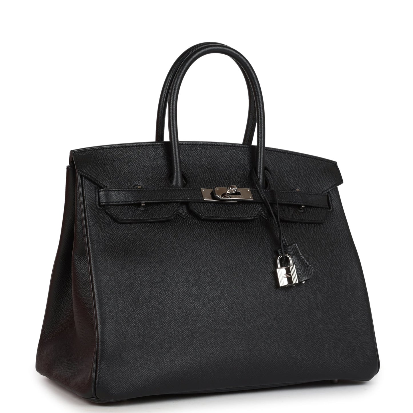 Pre-owned Hermes Birkin 35 Black Epsom Palladium Hardware