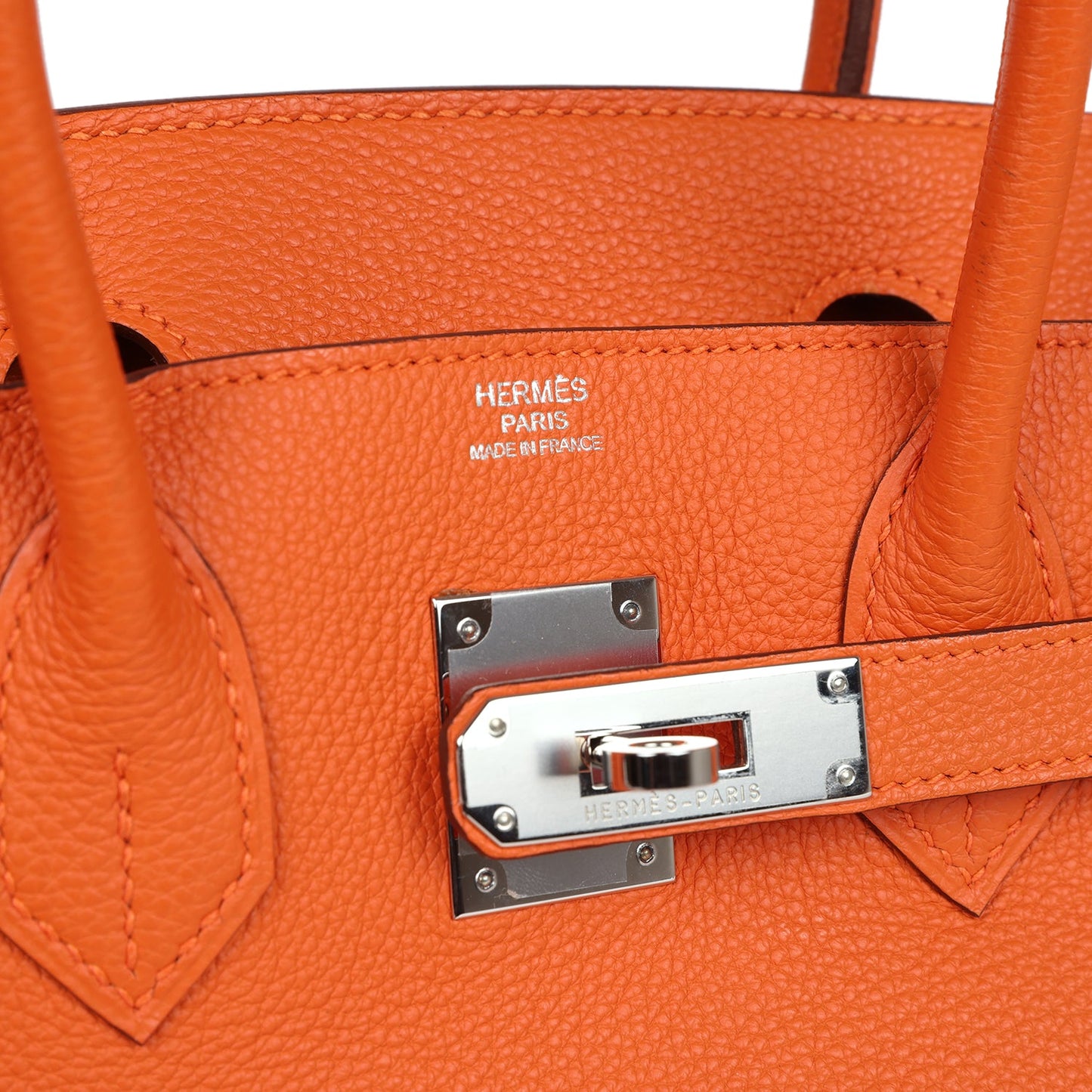 Pre-owned Hermes Birkin 30 Orange H Togo Palladium Hardware