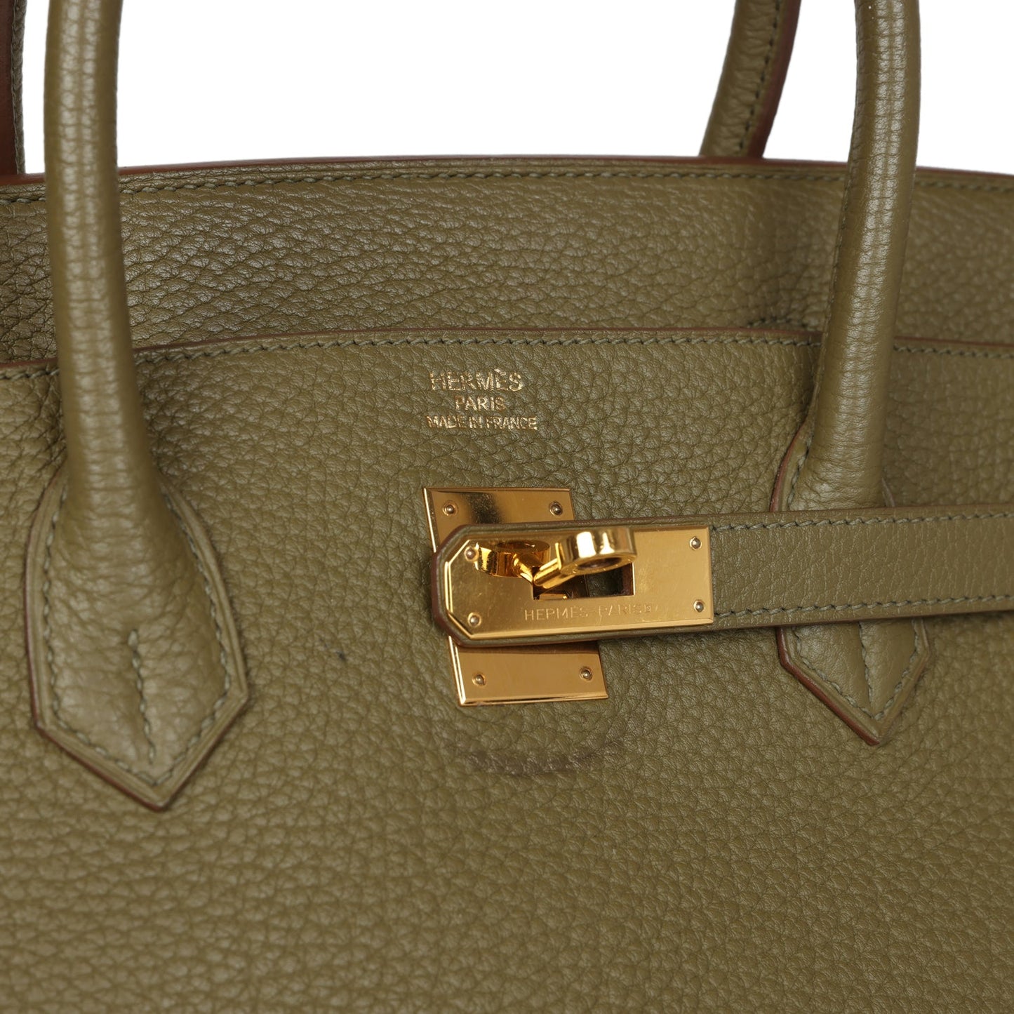 Pre-owned Hermes Birkin 40 Lichen Fjord Gold Hardware