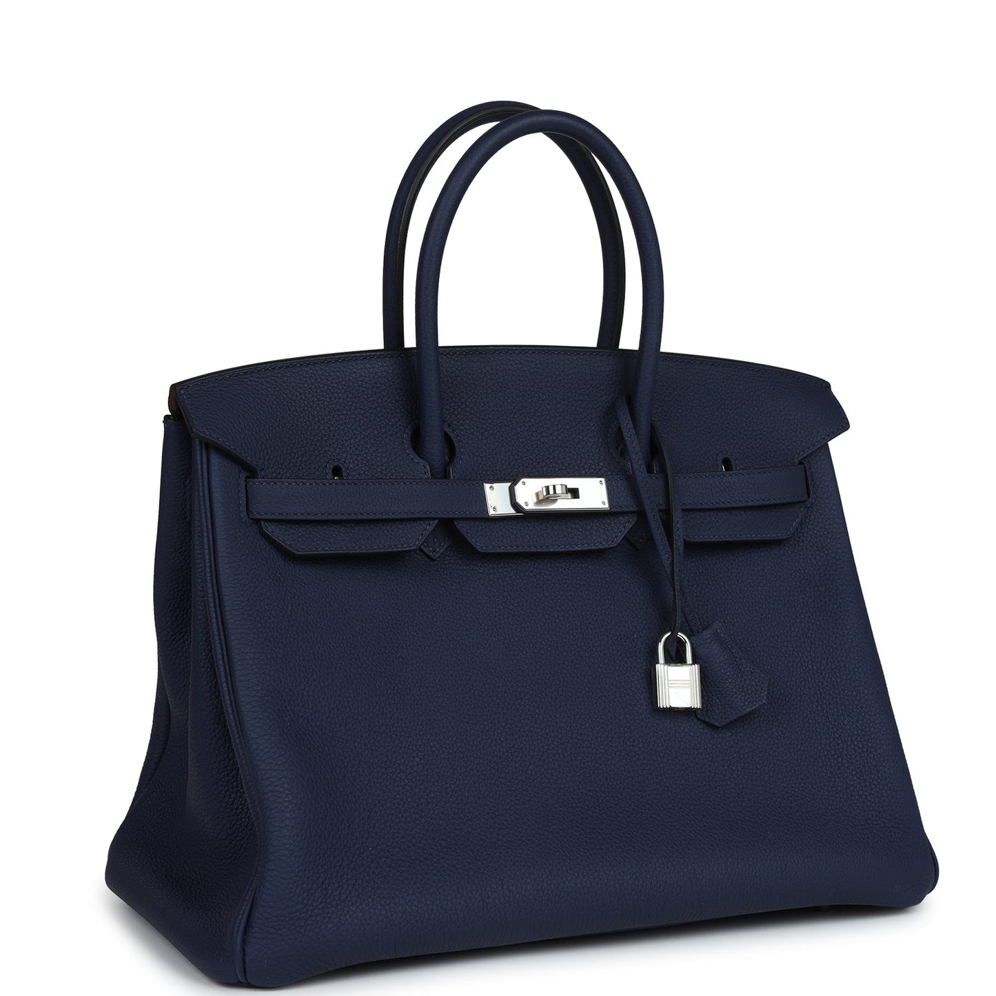 Pre-owned Hermes Birkin 35 Bleu Saphir Togo Palladium Hardware