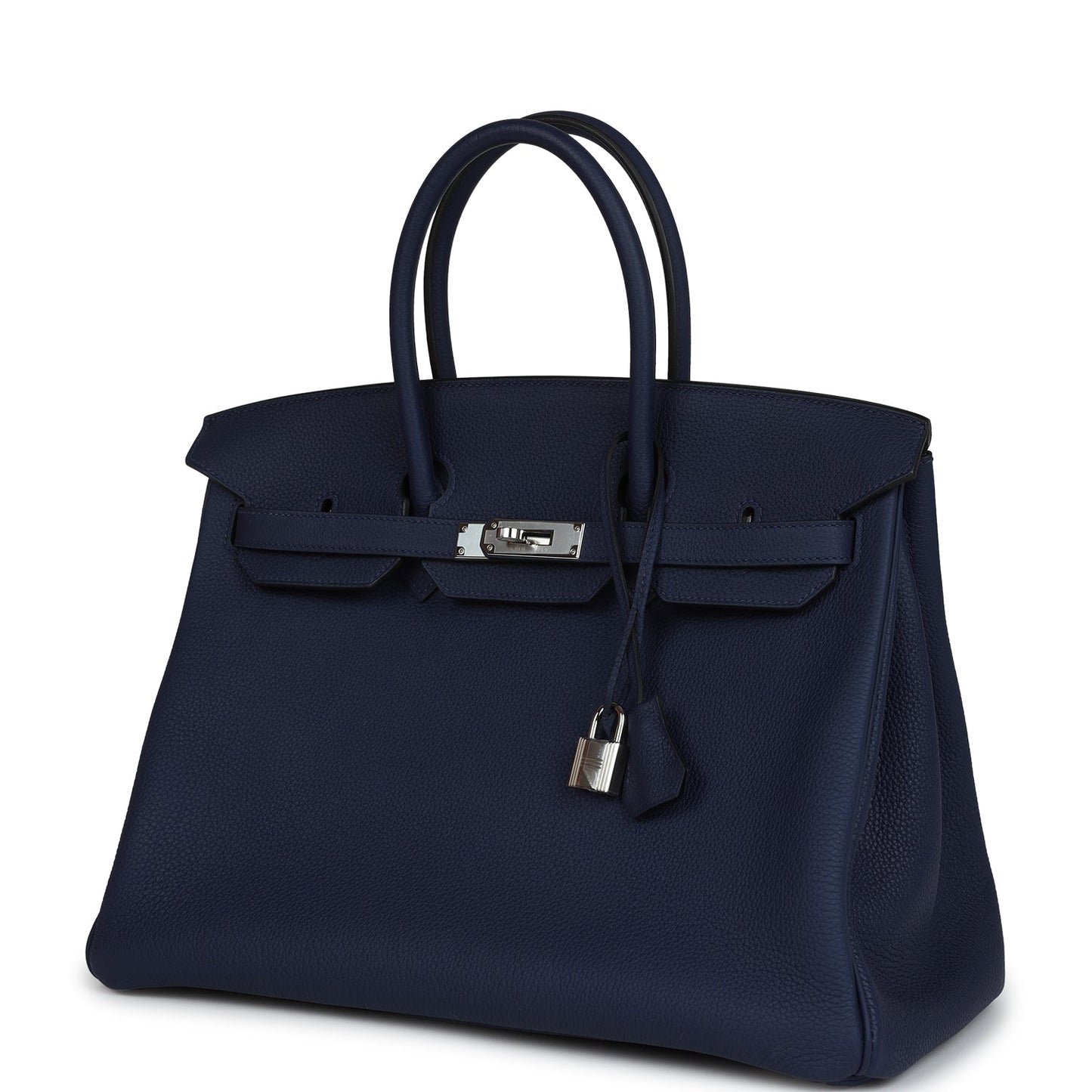 Pre-owned Hermes Birkin 35 Bleu Saphir Togo Palladium Hardware