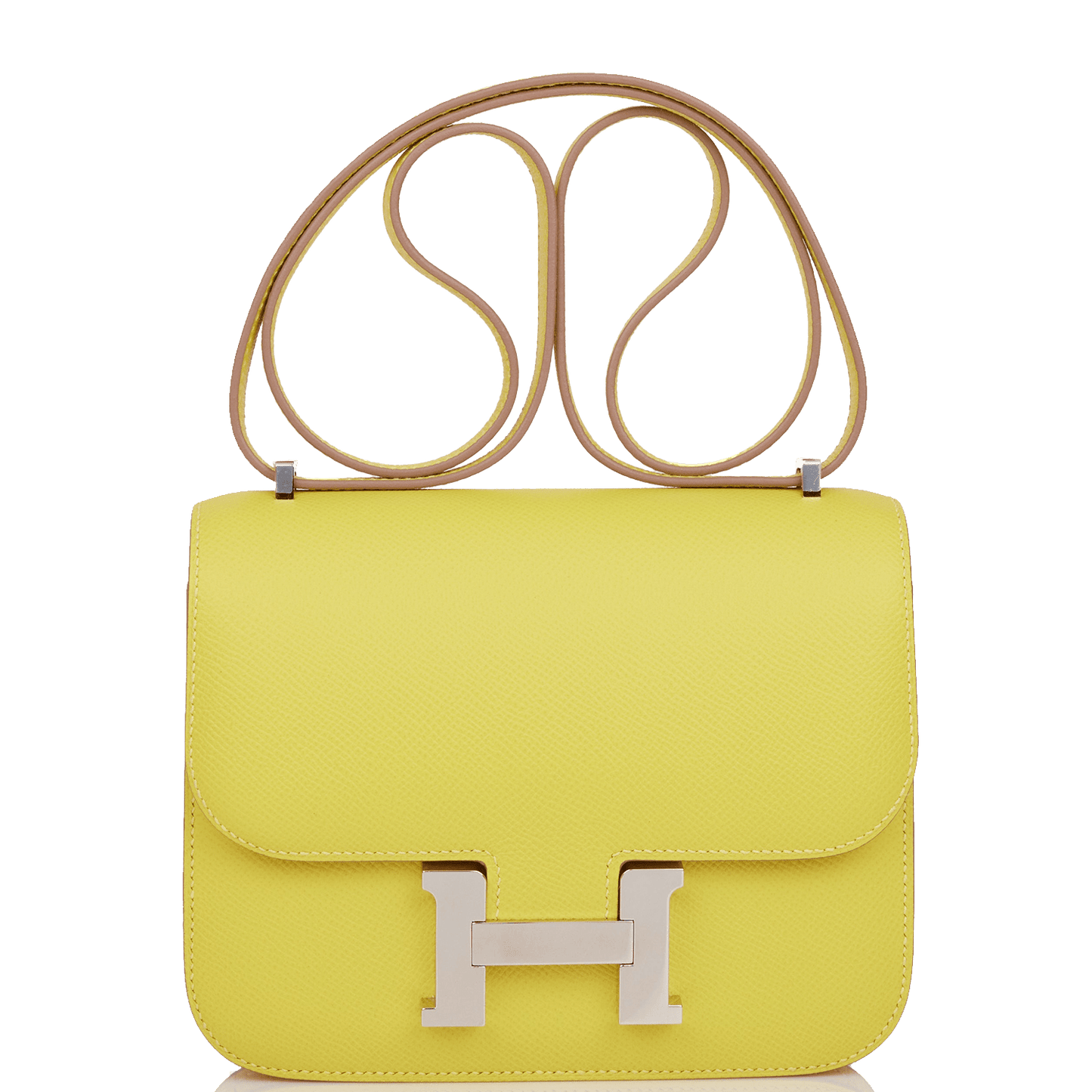 Pre-owned Hermes Constance 18 Lime Epsom Palladium Hardware