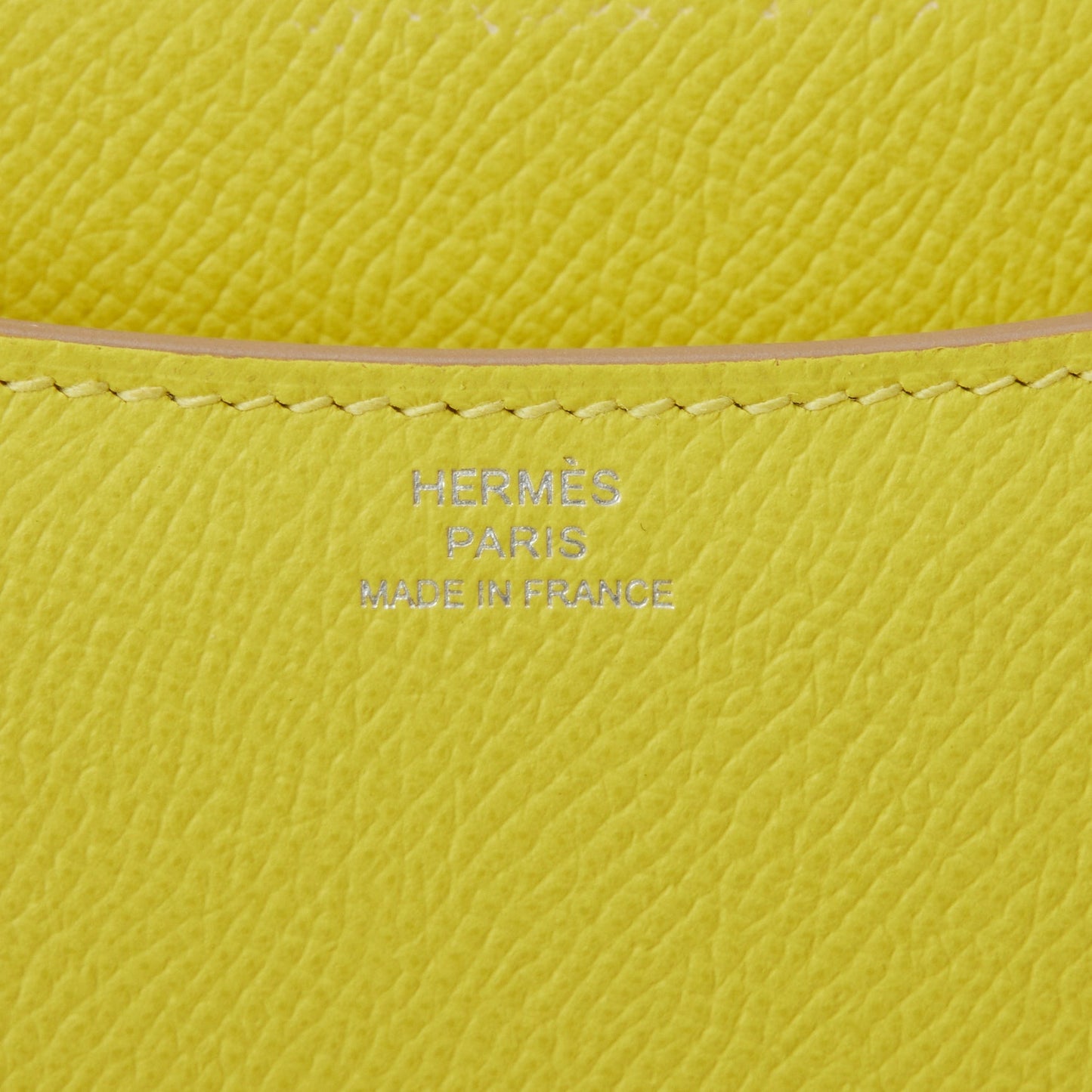 Pre-owned Hermes Constance 18 Lime Epsom Palladium Hardware