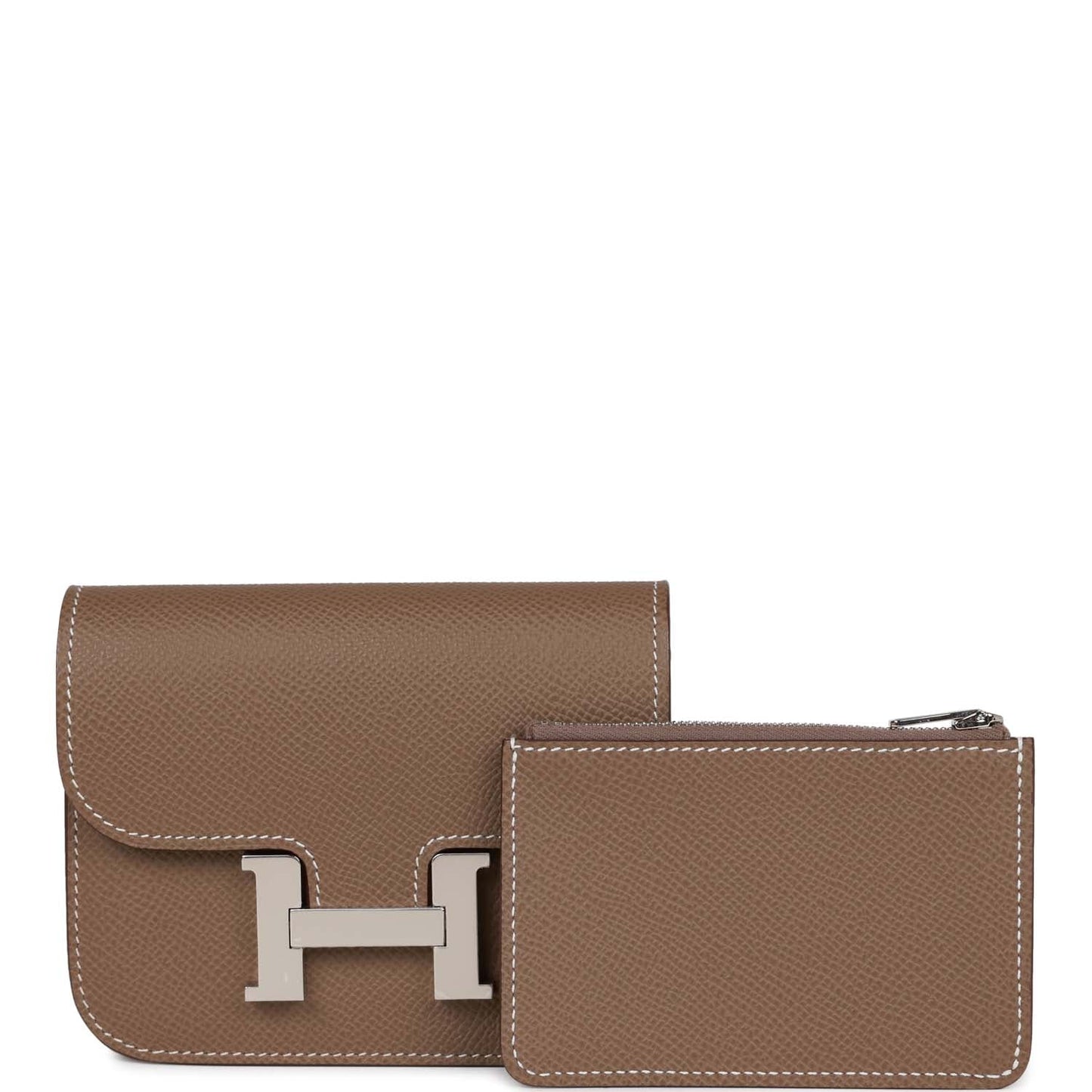 Hermes Constance Slim Wallet Etoupe Epsom Palladium Hardware