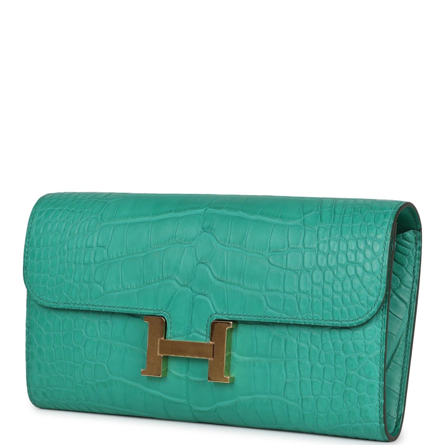 Hermes Constance Wallet To Go Vert Jade Matte Alligator Gold Hardware