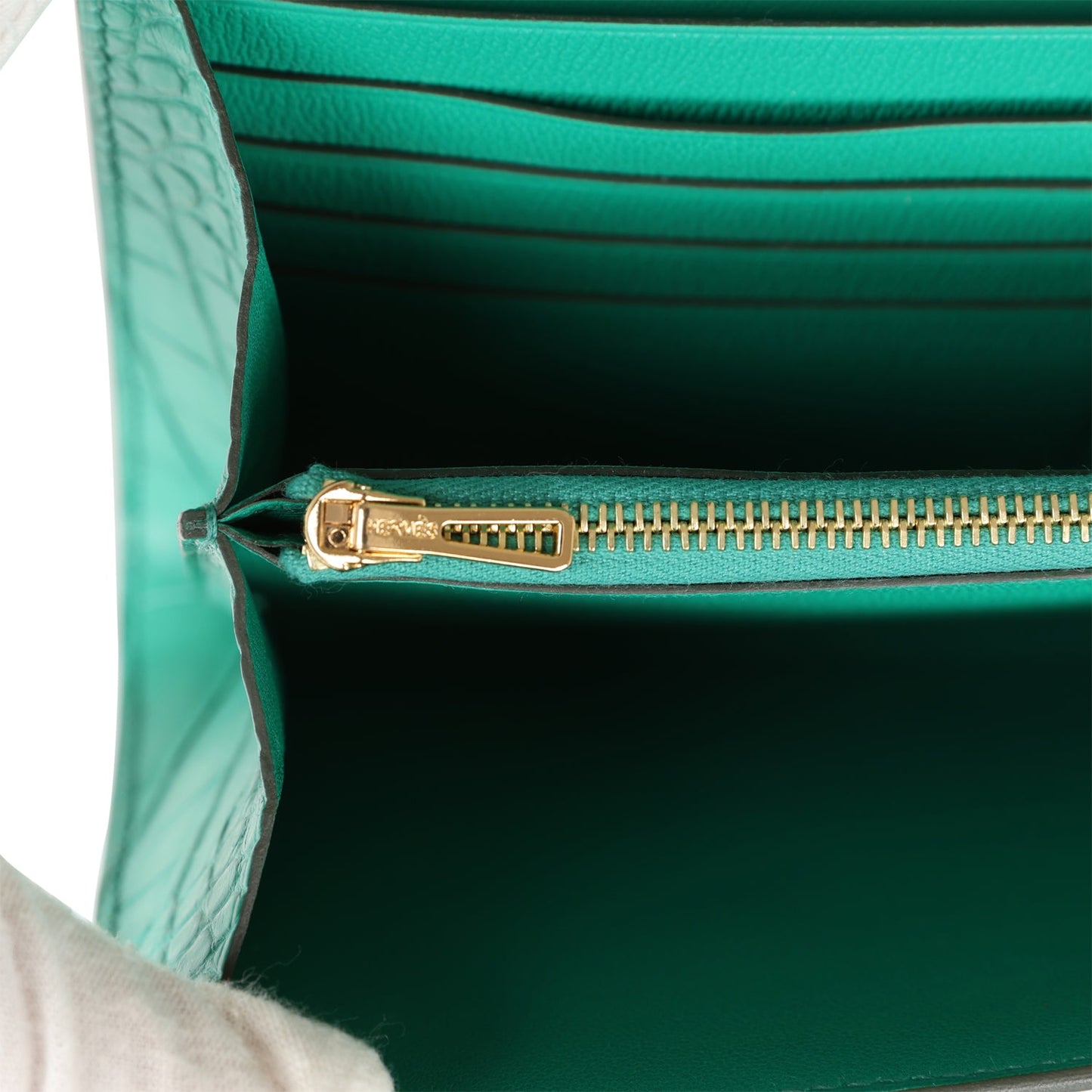 Hermes Constance Wallet To Go Vert Jade Matte Alligator Gold Hardware