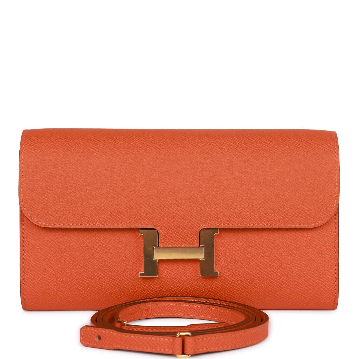 Hermes Constance Wallet To Go Orange Epsom Gold Hardware