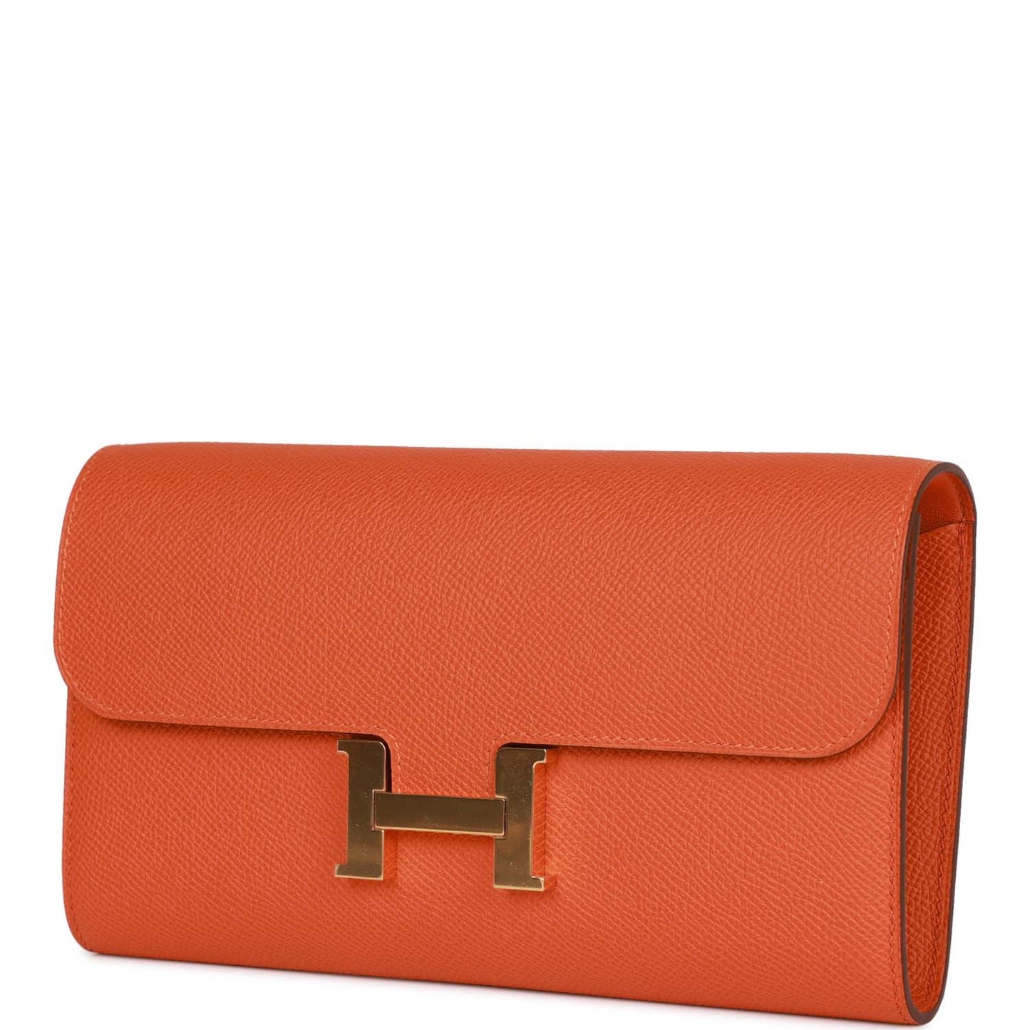 Hermes Constance Wallet To Go Orange Epsom Gold Hardware