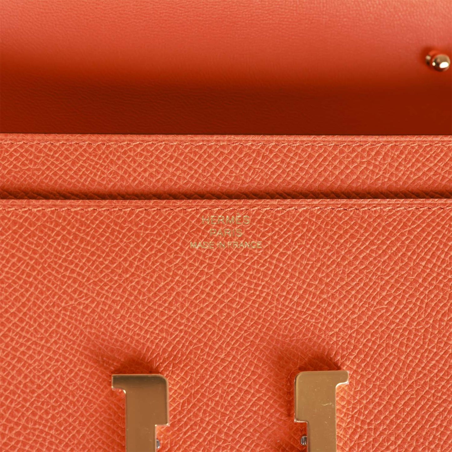 Hermes Constance Wallet To Go Orange Epsom Gold Hardware