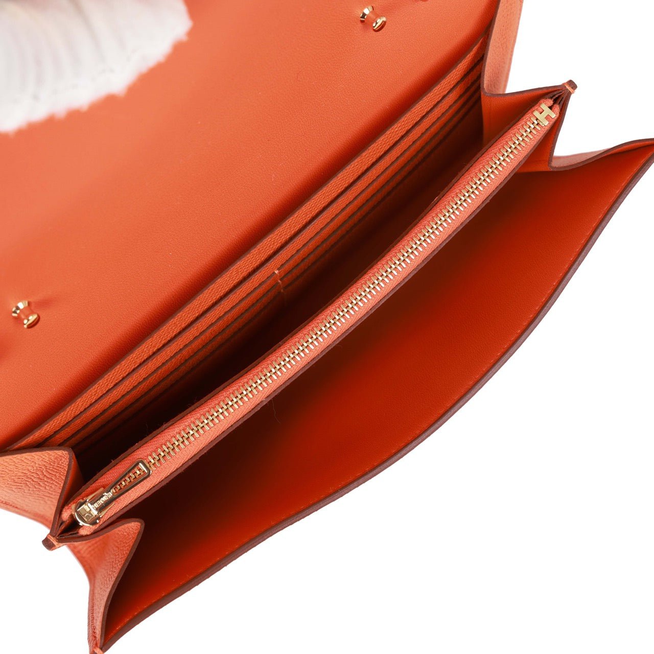 Hermes Constance Wallet To Go Orange Epsom Gold Hardware