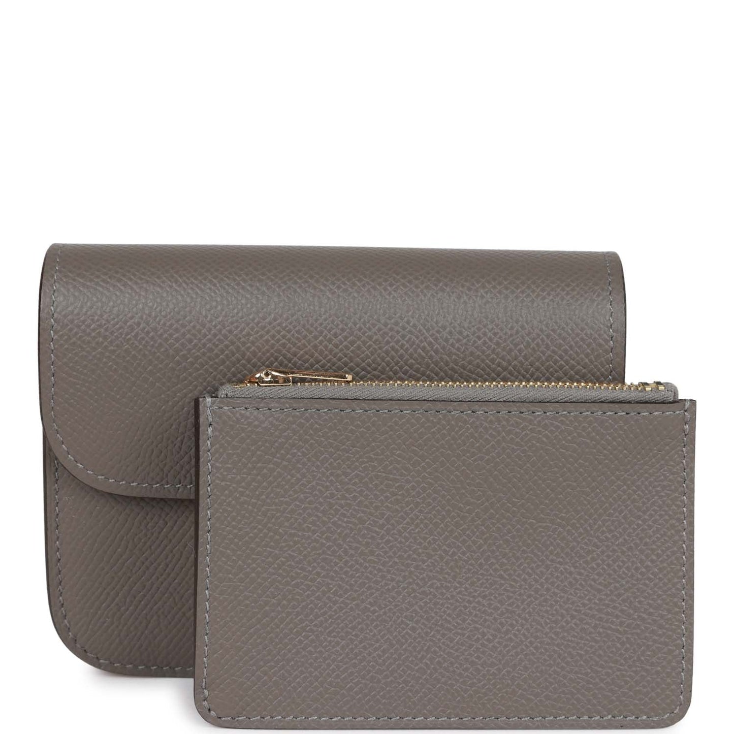 Hermes Constance Slim Wallet Gris Meyer Epsom Gold Hardware