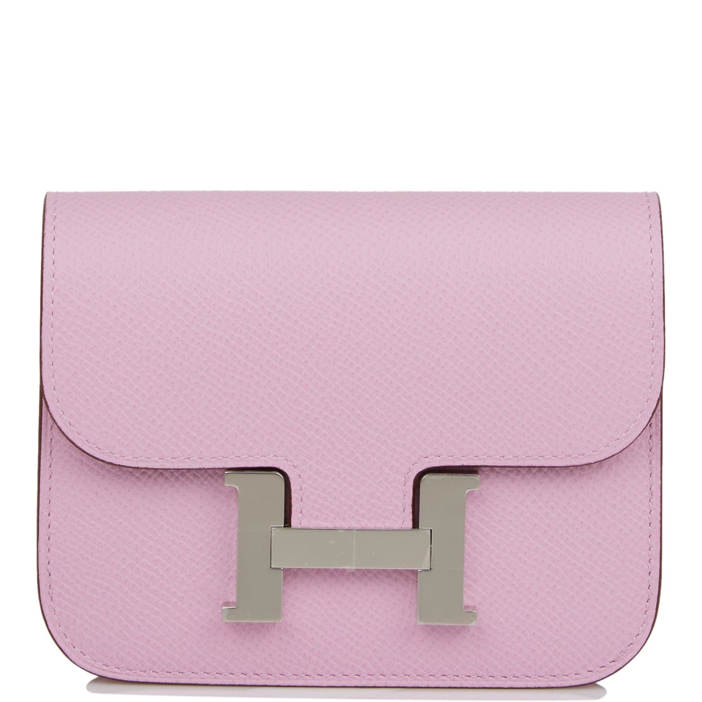 Hermes Constance Slim Wallet Mauve Sylvestre Epsom Palladium Hardware