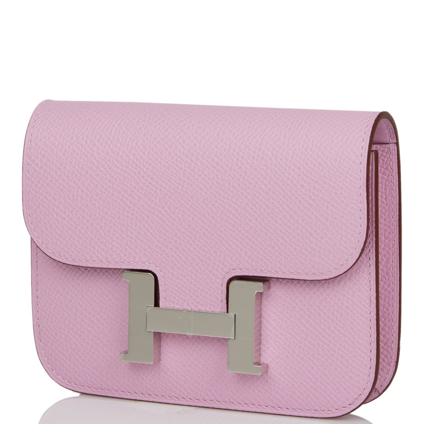 Hermes Constance Slim Wallet Mauve Sylvestre Epsom Palladium Hardware