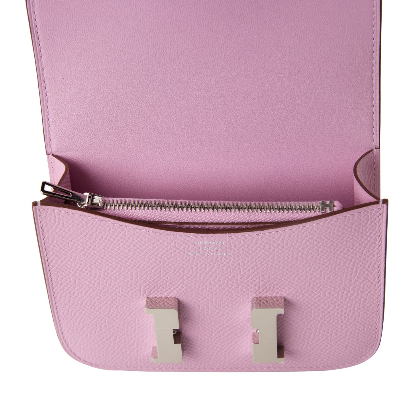 Hermes Constance Slim Wallet Mauve Sylvestre Epsom Palladium Hardware