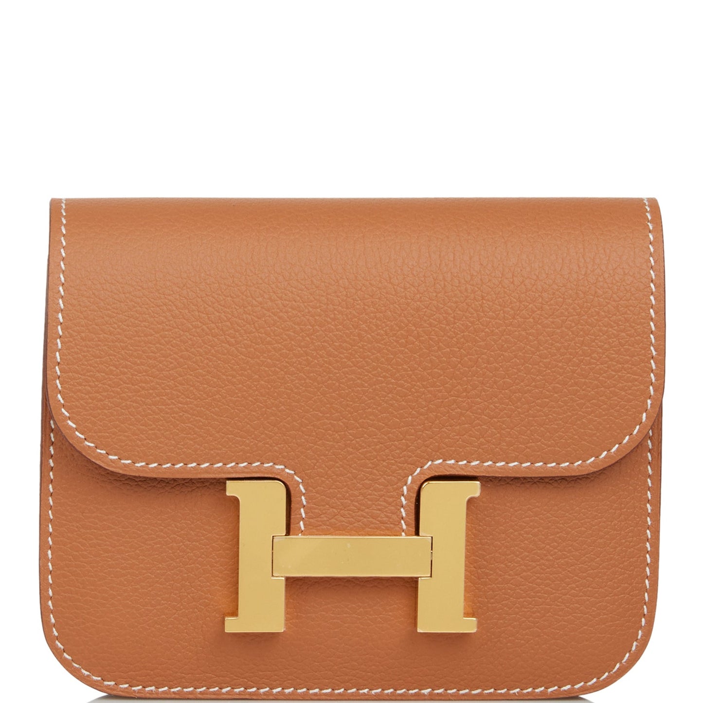 Hermes Constance Slim Wallet Gold Evercolor Gold Hardware