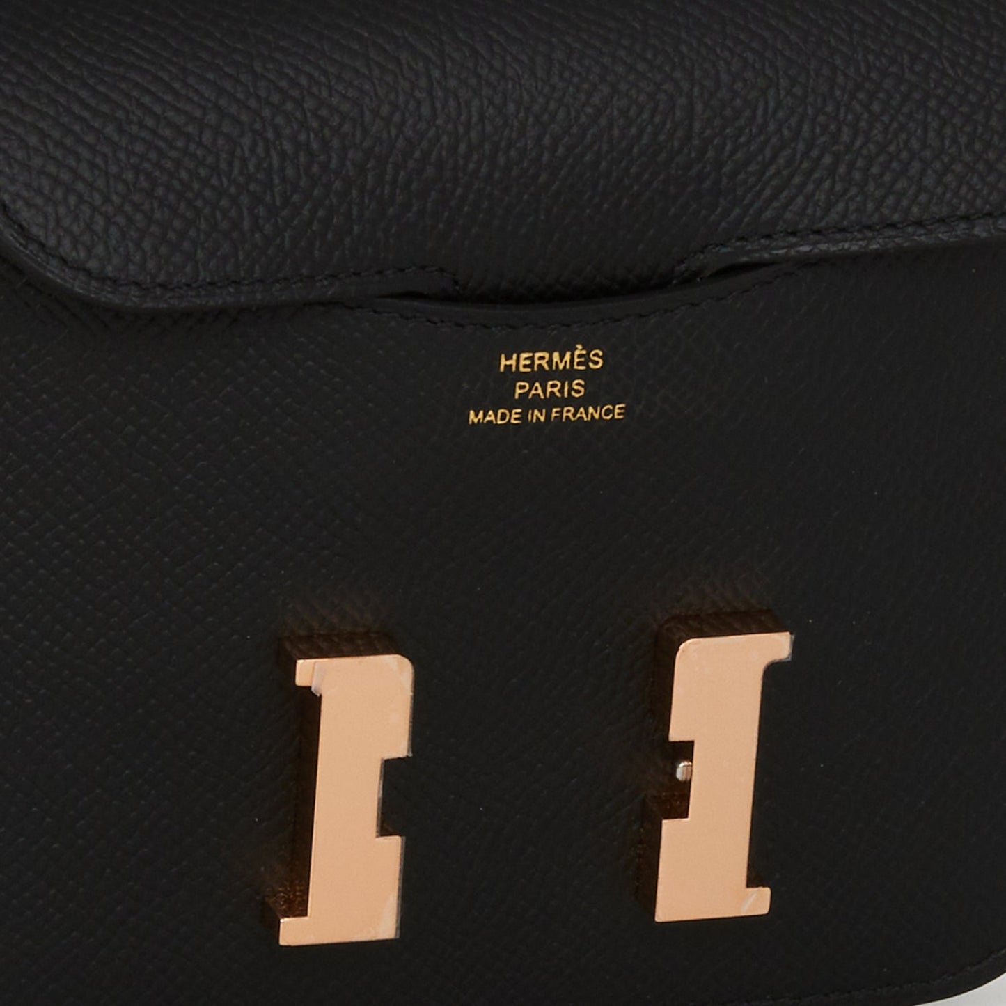 Hermes Constance Slim Wallet Black Epsom Rose Gold Hardware