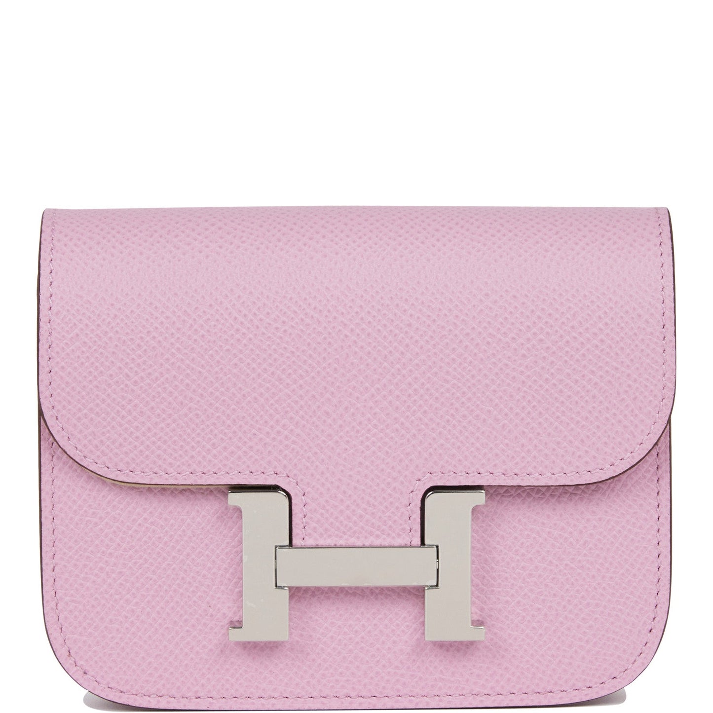 Hermes Constance Slim Wallet Mauve Sylvestre Epsom Palladium Hardware